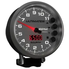 GAUGE; TACH; 5in.; 11K RPM; PEDESTAL; DATALOGGING; ULTIMATE III PLAYBACK; SILVER image 6