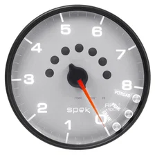 GAUGE; TACHOMETER; 5in.; 8K RPM; W/SHIFT LIGHT/PEAK MEM; SILVER/BLACK; SPEK-PRO image 2