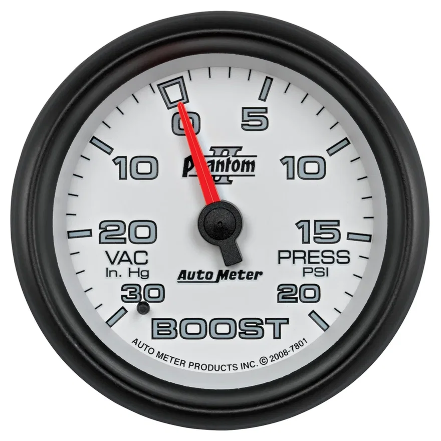 GAUGE; VAC/BOOST; 2 5/8in.; 30INHG-20PSI; MECHANICAL; PHANTOM II