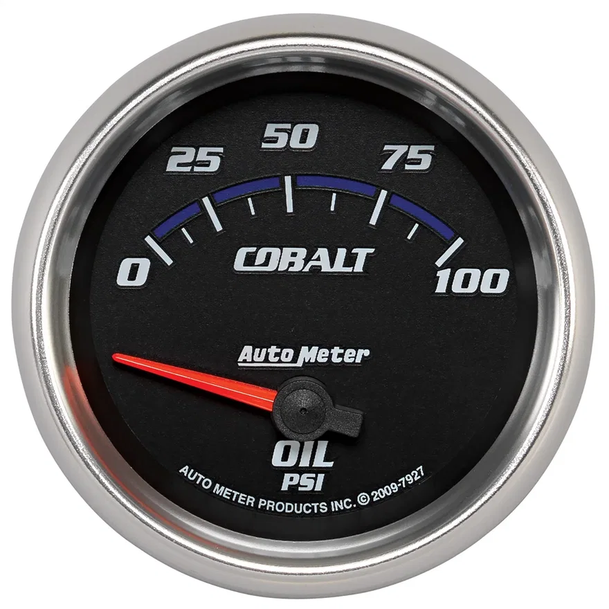 GAUGE; OIL PRESSURE; 2 5/8in.; 100PSI; ELECTRIC; COBALT
