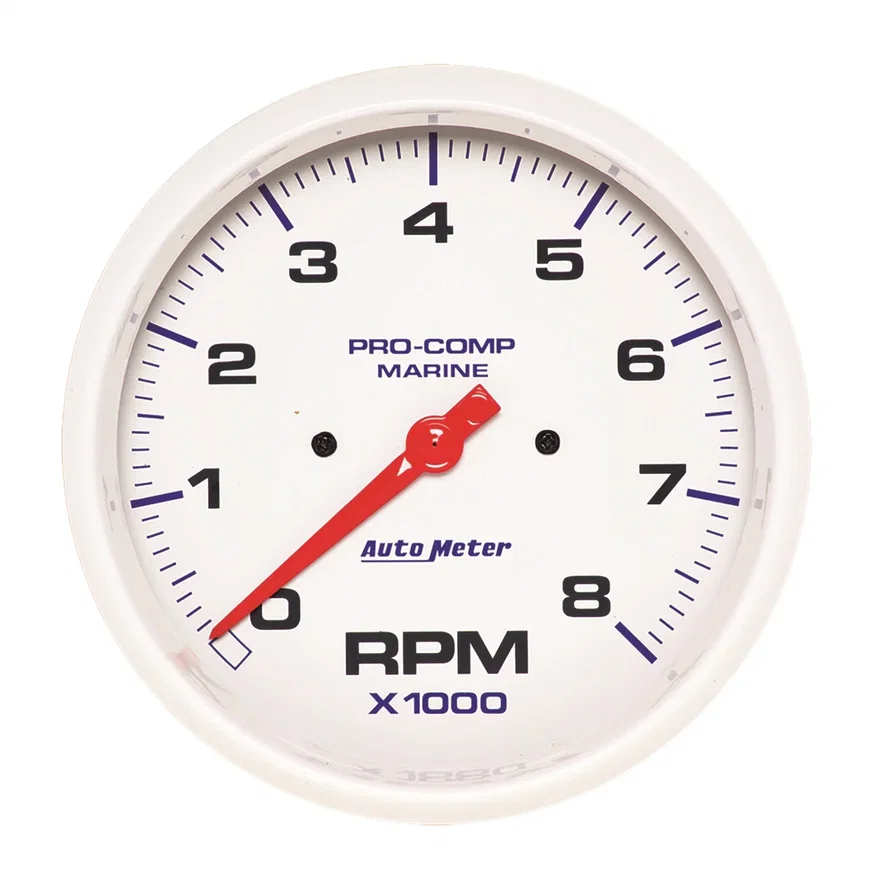 GAUGE; TACHOMETER; 5in.; 8K RPM; MARINE WHITE