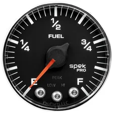 GAUGE; FUEL LEVEL; 2 1/16in.; 0-270O PROGRAMMABLE; BLK/CHRM; SPEK-PRO image 2