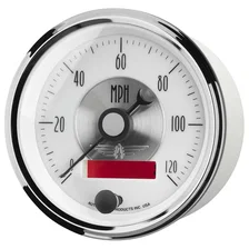 GAUGE; SPEEDO; 3 3/8in.; 120MPH; ELEC. PROGRAM W/LCD ODO; PRESTIGE PEARL image 2