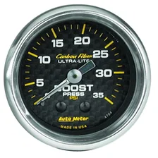 GAUGE; BOOST; 2 1/16in.; 35PSI; MECHANICAL; CARBON FIBER image 1