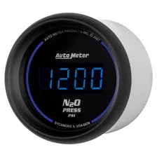 GAUGE; NITROUS PRESSURE; 2 1/16in.; 1600PSI; DIGITAL; BLACK DIAL W/BLUE LED image 2
