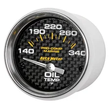 GAUGE; OIL TEMP; 2 1/16in.; 140-300deg.F; ELECTRIC; MARINE CARBON FIBER image 2