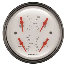 GAUGE; QUAD; 3 3/8in.; 0OE-90OF; ELEC; ARCTIC WHITE image 2
