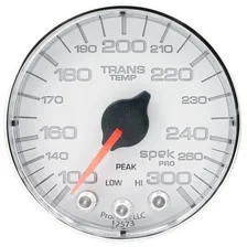 GAUGE; TRANS TEMP; 2 1/16in.; 300deg.F; STEPPER MOTOR W/PK/WRN; WHT/CHRM; SPEK-P image 1