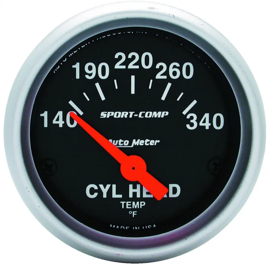 GAUGE; CYLINDER HEAD TEMP; 2 1/16in.; 140-340deg.F; ELECTRIC; SPORT-COMP