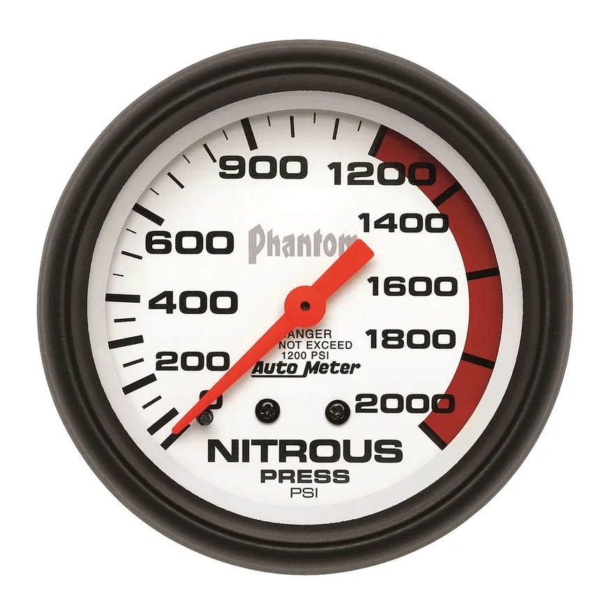GAUGE; NITROUS PRESSURE; 2 5/8in.; 2000PSI; MECHANICAL; PHANTOM