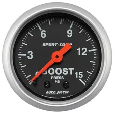 GAUGE; BOOST; 2 1/16in.; 15PSI; MECHANICAL; SPORT-COMP image 1