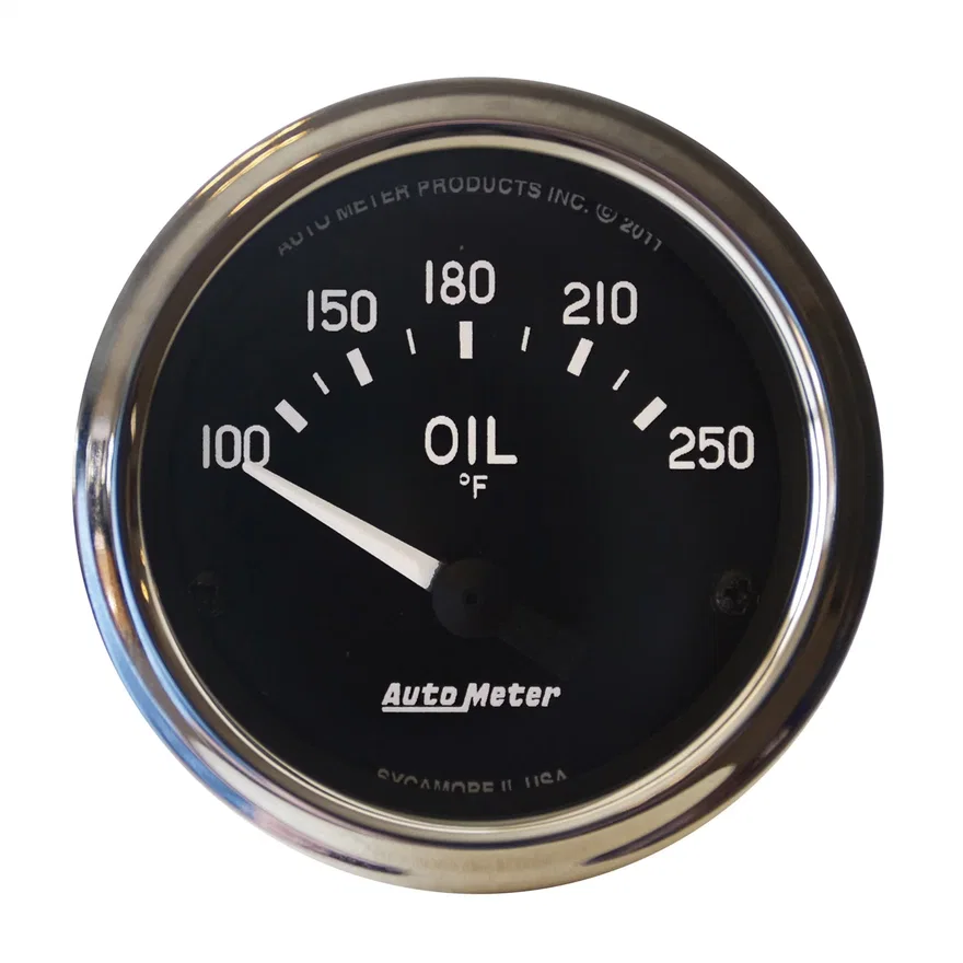GAUGE; OIL TEMP; 2 1/16in.; 100-250deg.F; ELECTRIC; COBRA