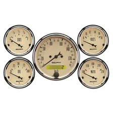 GAUGE KIT; 5 PC.; 3 1/8in./2 1/16in.; ELEC. KM/H SPEEDOMETER; ANTIQUE BEIGE image 1