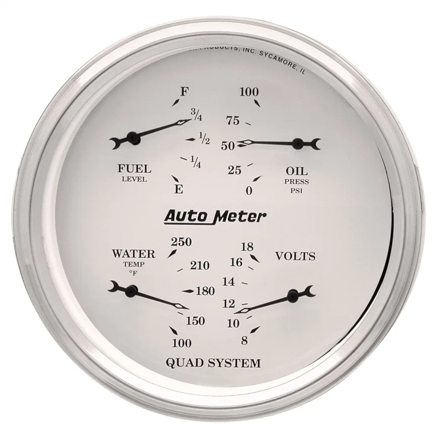 GAUGE; QUAD; 5in.; 240OE-33OF; ELEC; OLD TYME WHITE