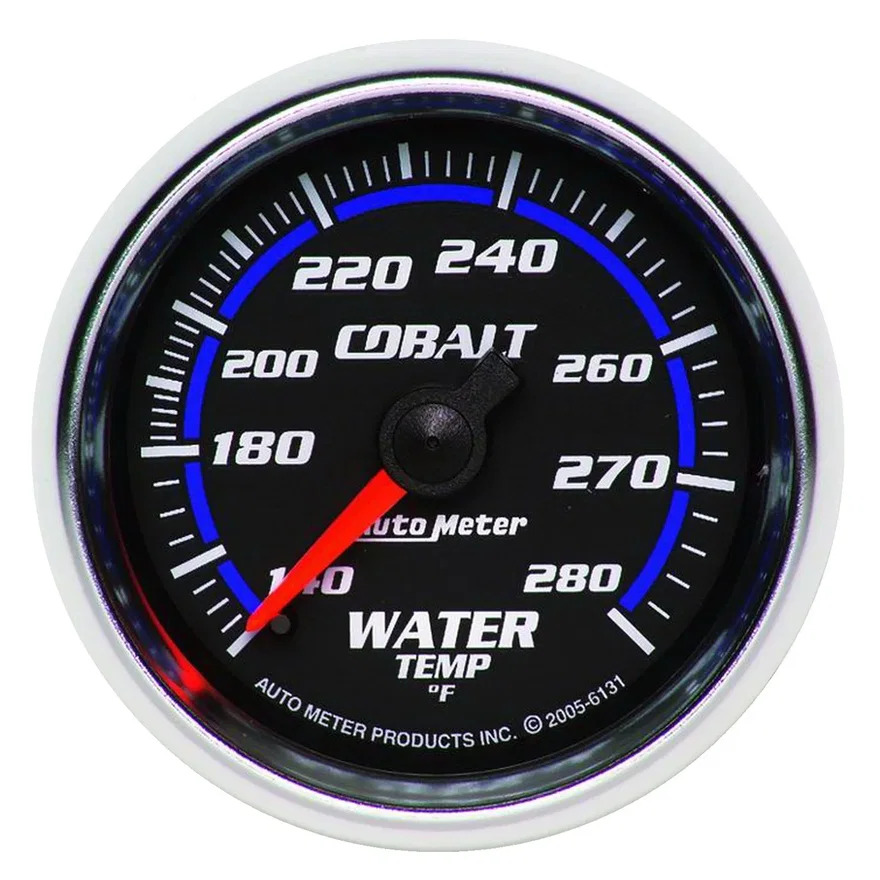 GAUGE; WATER TEMP; 2 1/16in.; 140-280deg.F; MECHANICAL; COBALT