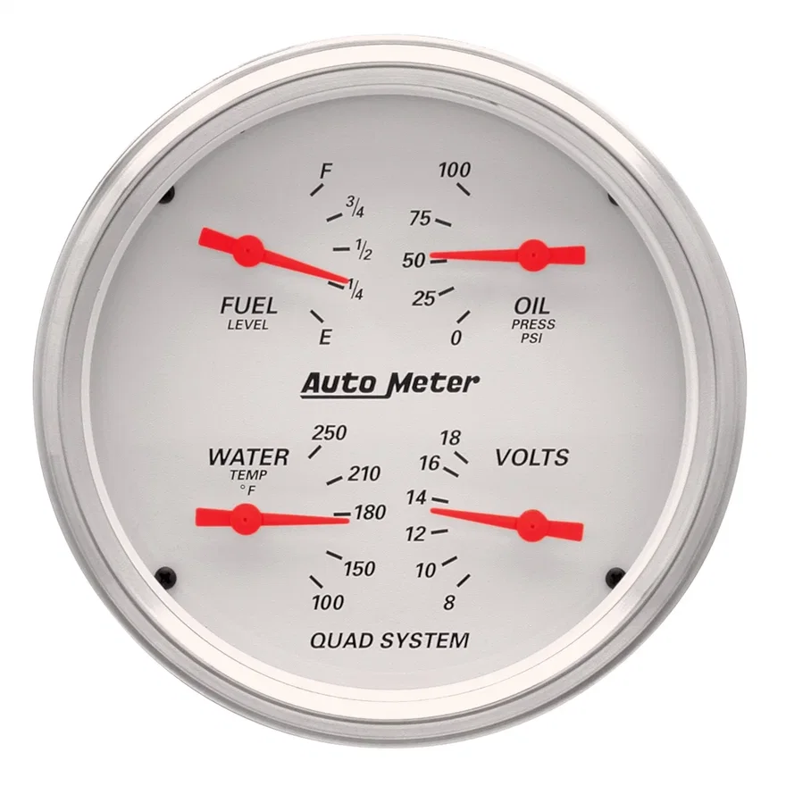 GAUGE; QUAD; 5in.; 240OE-33OF; ELEC; ARCTIC WHITE