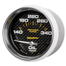 GAUGE; OIL TEMP; 2 5/8in.; 140-300deg.F; ELECTRIC; MARINE CARBON FIBER image 2