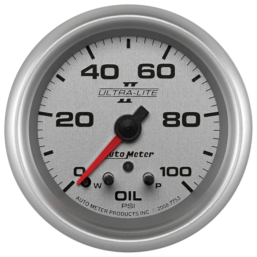 GAUGE; OIL PRESS; 2 5/8in.; 100PSI; STEPPER MOTOR W/PEAK/WARN; ULTRA-LITE II