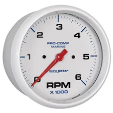 GAUGE; TACHOMETER; 5in.; 6K RPM; MARINE WHITE image 3