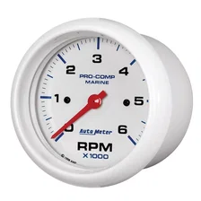 GAUGE; TACHOMETER; 3 3/8in.; 6K RPM; MARINE WHITE image 2
