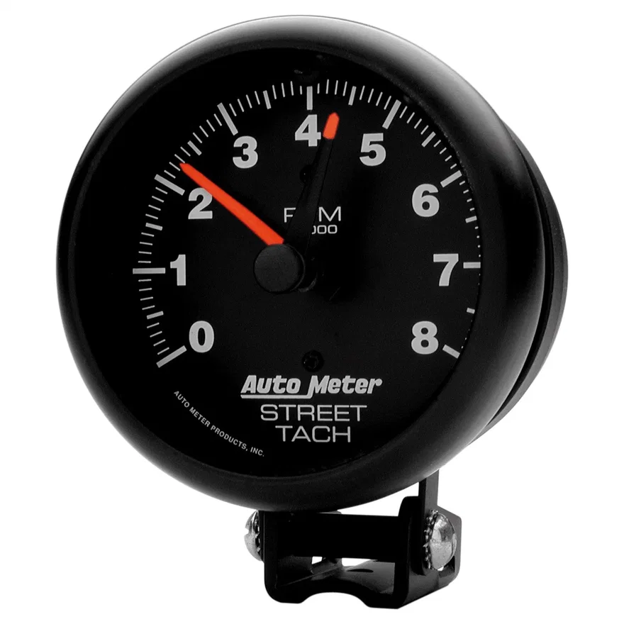 GAUGE; TACHOMETER; 3 3/4in.; 8K RPM; PEDESTAL W/RED LINE; Z-SERIES
