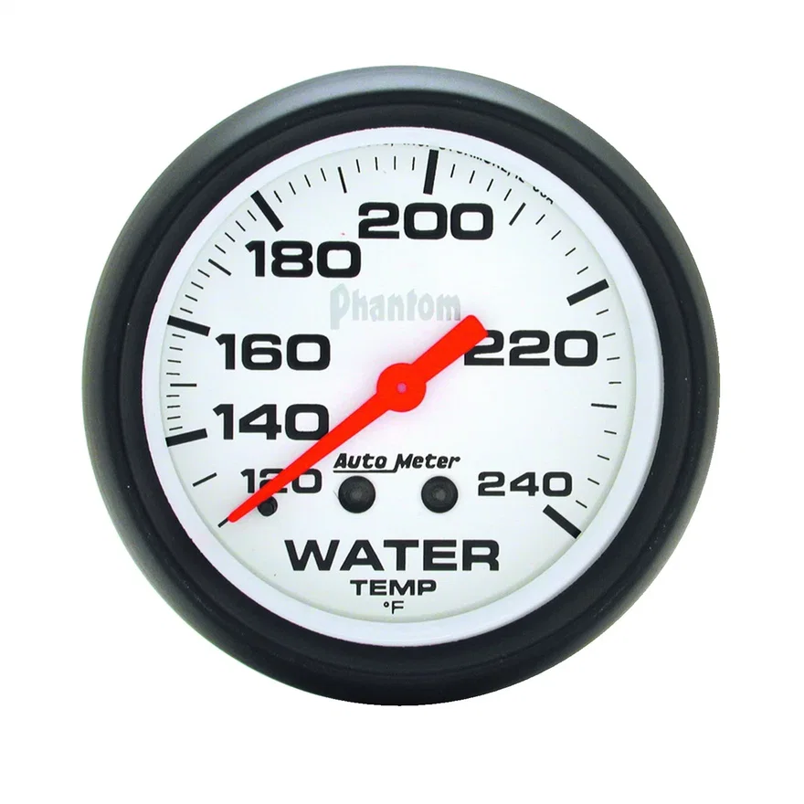 GAUGE; WATER TEMP; 2 5/8in.; 120-240deg.F; MECHANICAL; PHANTOM