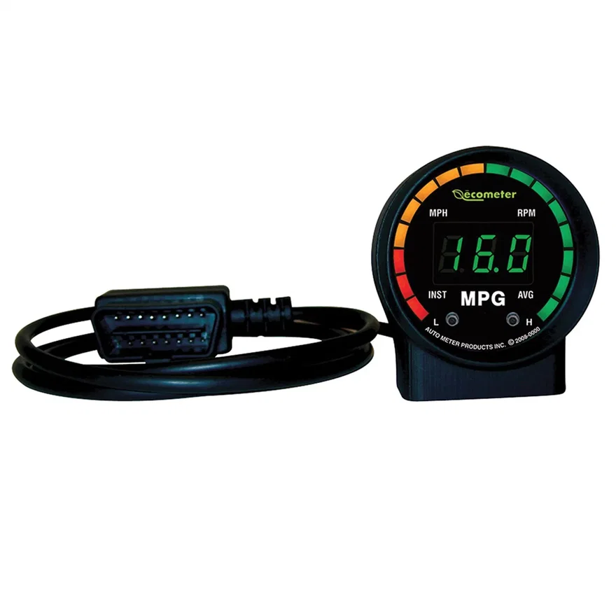 GAUGE; FUEL ECONOMY; 2in.; RPM/MPH/INST/AVG MPG; DIGITAL; OBDII; ECOMETER II