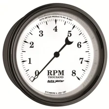 GAUGE; TACHOMETER; 3 3/8in.; 8K RPM; IN-DASH; OLD TYME WHITE II image 6