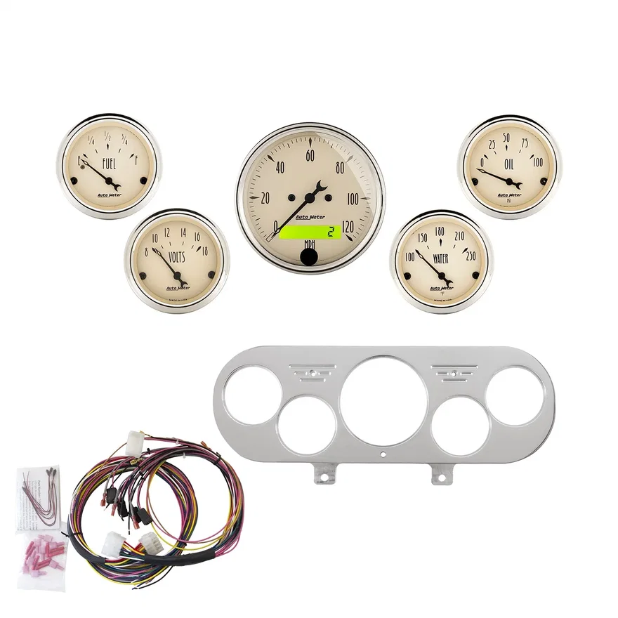 DIRECT FIT DASH KIT; NOVA 62-65; MPH/FUEL/OILP/WTMP/BAT; AB for Chevrolet Chevy II