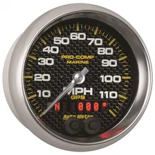 GAUGE; SPEEDOMETER; 3 3/8in.; 120MPH; GPS; MARINE CARBON FIBER image 3