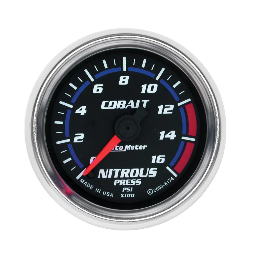 GAUGE; NITROUS PRESSURE; 2 1/16in.; 1600PSI; DIGITAL STEPPER MOTOR; COBALT