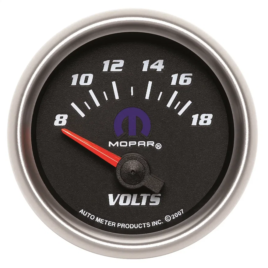 GAUGE; VOLTMETER; 2 1/16in.; 18V; ELECTRIC; BLACK; MOPAR