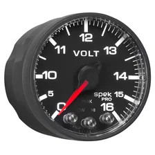 GAUGE; VOLTMETER; 2 1/16in.; 16V; STEPPER MOTOR W/PEAK/WARN; BLK/BLK; SPEK-PRO image 6