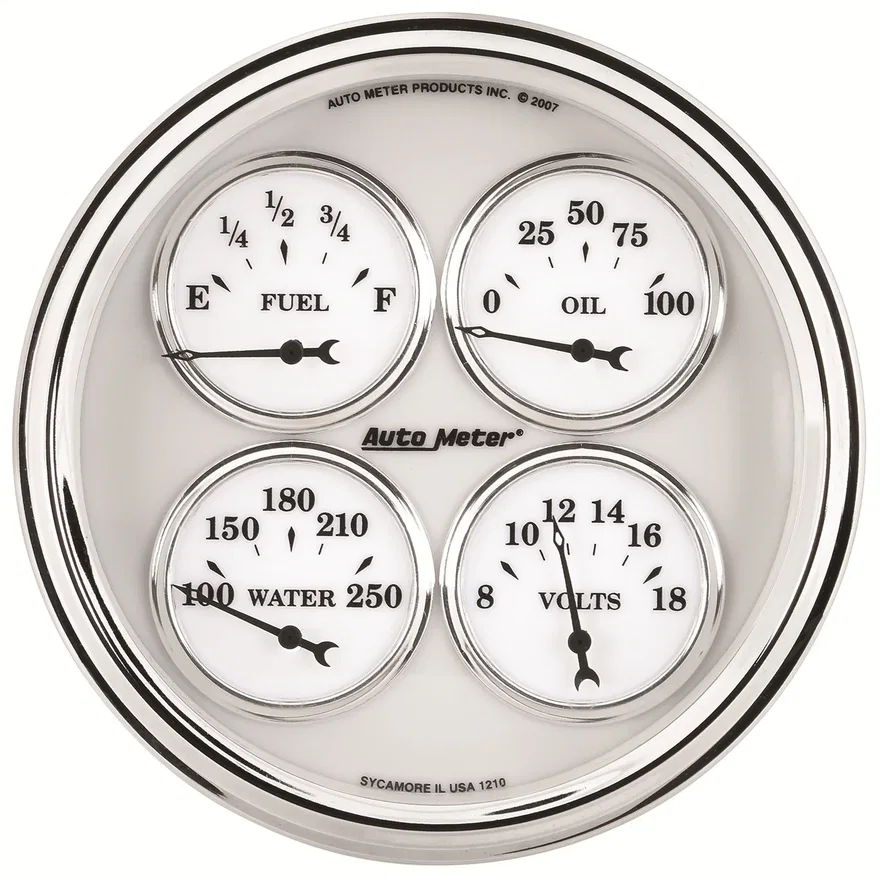GAUGE; QUAD; 5in.; 240OE-33OF; ELEC; OLD TYME WHITE II