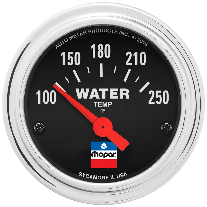 GAUGE; WATER TEMP; 2-1/16in.; 100-250`F; ELEC; MOPAR CLASSIC