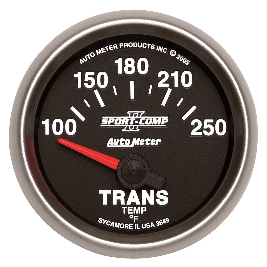 GAUGE; TRANSMISSION TEMP; 2 1/16in.; 100-250deg.F; ELECTRIC; SPORT-COMP II