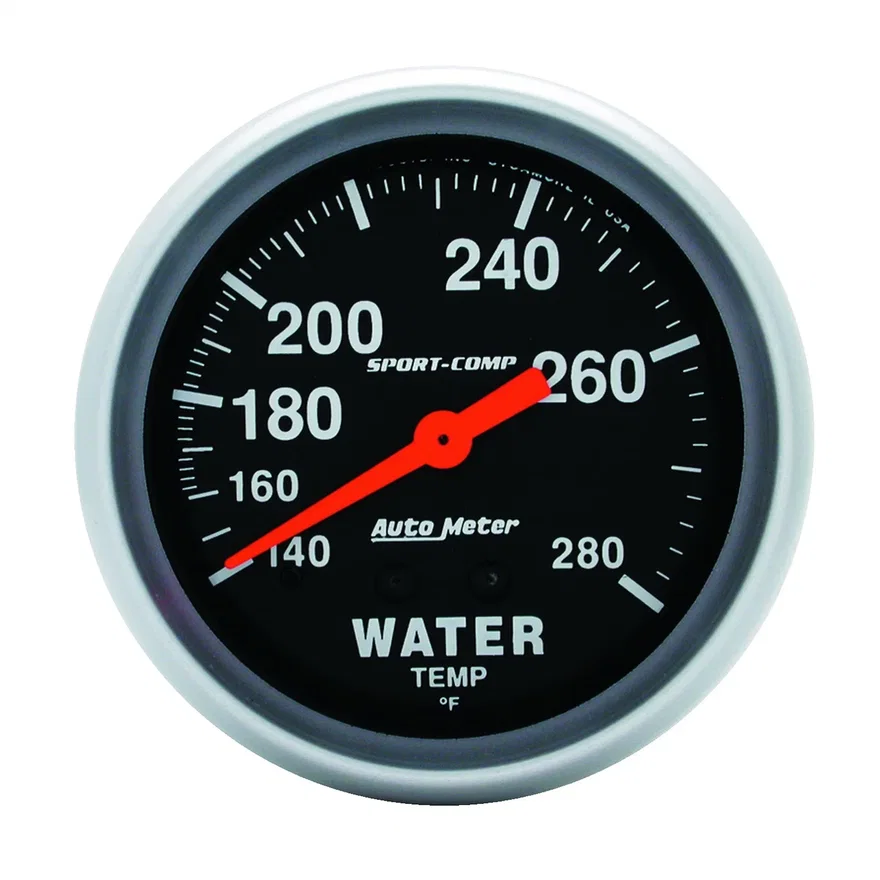 GAUGE; WATER TEMP; 2 5/8in.; 140-280deg.F; MECHANICAL; SPORT-COMP