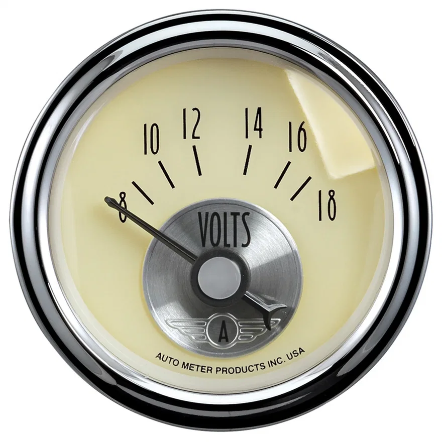GAUGE; VOLTMETER; 2 1/16in.; 18V; ELEC; PRESTIGE ANTQ. IVORY