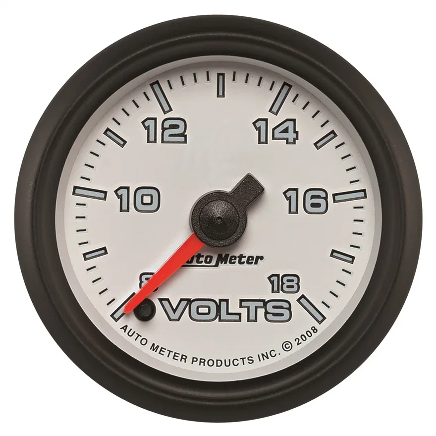 GAUGE; VOLTMETER; 2 1/16in.; 18V; DIGITAL STEPPER MOTOR; WHITE; PRO-CYCLE