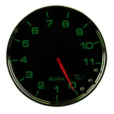 GAUGE; TACHOMETER; 5in.; 11K RPM; W/SHIFT LIGHT/PEAK MEM; BLACK/CHROME; SPEK-PRO image 2