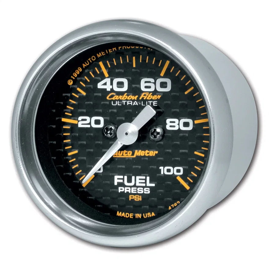 GAUGE; FUEL PRESSURE; 2 1/16in.; 100PSI; DIGITAL STEPPER MOTOR; CARBON FIBER