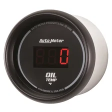 GAUGE; OIL TEMP; 2 1/16in.; 340deg.F; DIGITAL; BLACK DIAL W/RED LED image 2