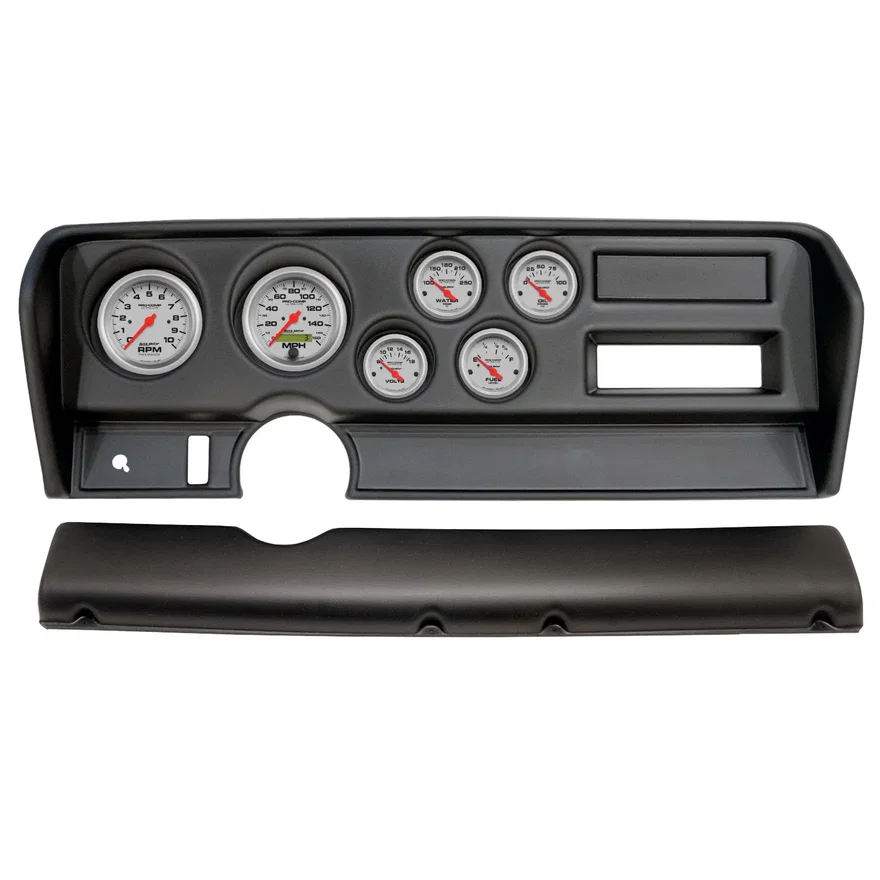 DIRECT FIT DASH KIT; (3 3/8in. X2; 2 1/16in. X4); PONTIAC GTO NO AC 70-72; ULTRA