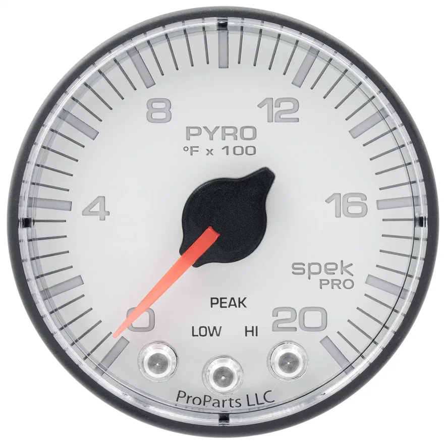 GAUGE; PYRO. (EGT); 2 1/16in.; 2000deg.F; STEPPER MOTOR W/PEAK/WARN; WHT/BLK; SP
