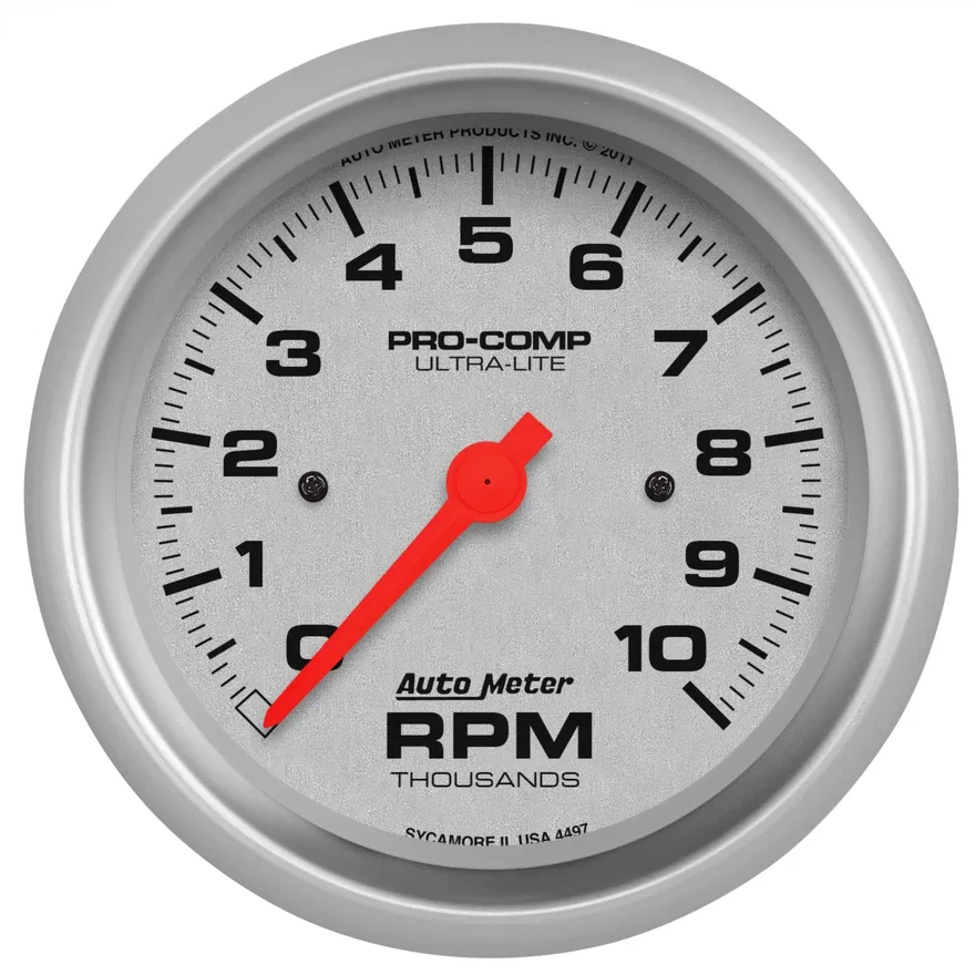 GAUGE; TACHOMETER; 3 3/8in.; 10K RPM; IN-DASH; ULTRA-LITE