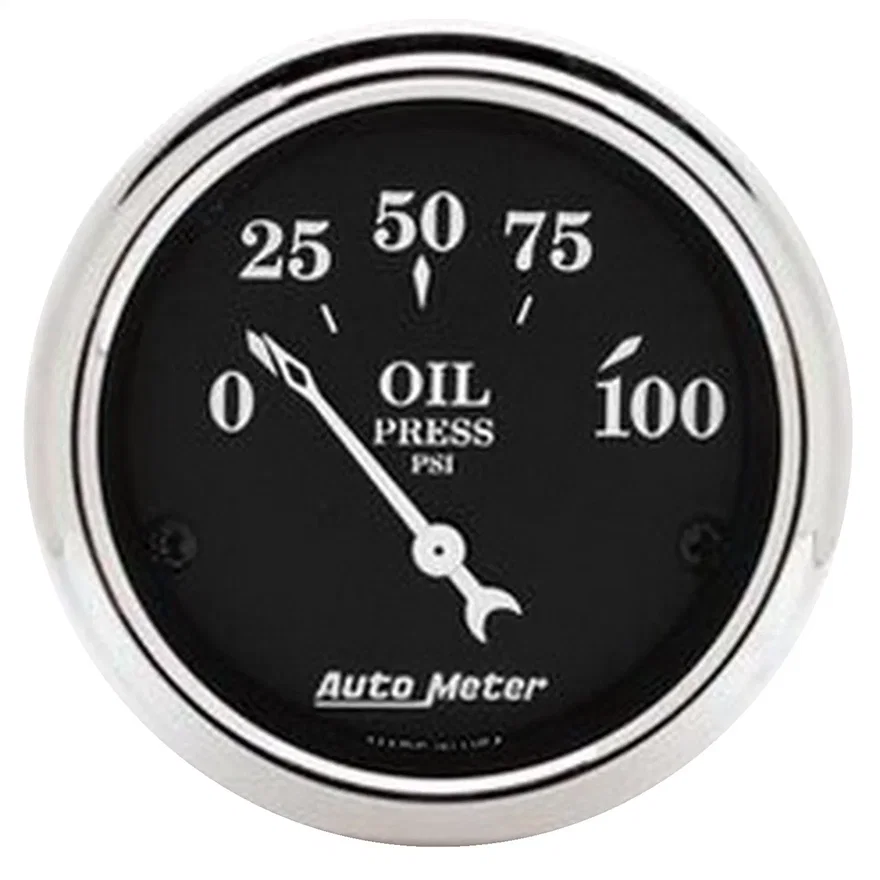 GAUGE; OIL PRESS; 2 1/16in.; 100PSI; ELEC; OLD TYME BLACK