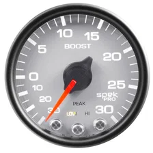 GAUGE; VAC/BOOST; 2 1/16in.; 30INHG-30PSI; STEPPER MTR W/PK/WRN;SLVR/BLK; SPEK image 2