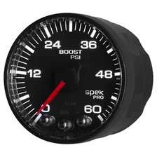 GAUGE; BOOST; 2 1/16in.; 60PSI; STEPPER MOTOR W/PEAK/WARN; BLK/BLACK; SPEK-PRO image 4