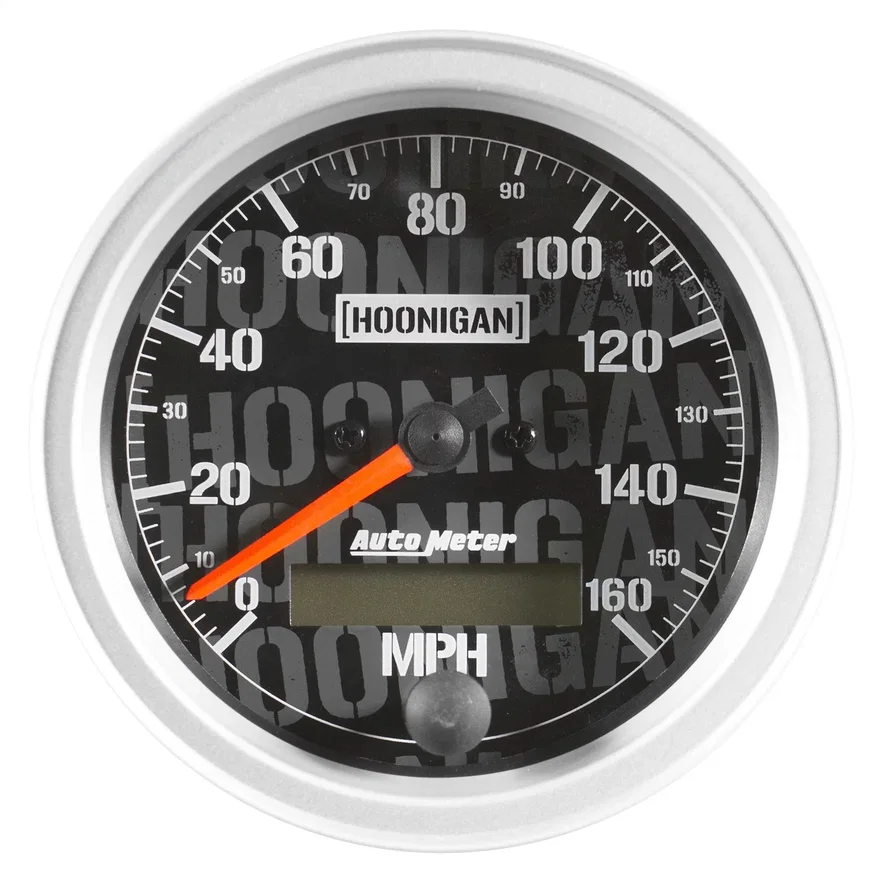 GAUGE; SPEEDO; 3 3/8in.; 160MPH; ELEC. PROGRAM W/LCD ODO; HOONIGAN