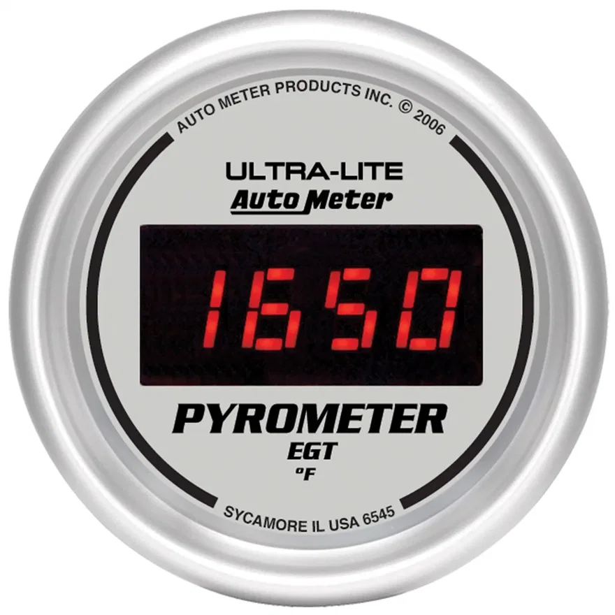 GAUGE; PYROMETER (EGT); 2 1/16in.; 1600deg.F; DIGITAL; SILVER DIAL W/RED LED